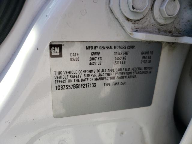 Photo 10 from auction – 2008 SATURN AURA XE with VIN 1G8ZS57B58F217133