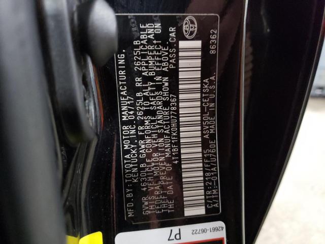 Photo 10 from auction – 2017 TOYOTA CAMRY LE with VIN 4T1BF1FK0HU778367
