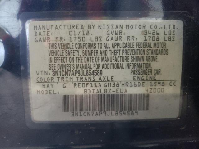 Photo 10 from auction – 2018 NISSAN VERSA S with VIN 3N1CN7AP9JL854589