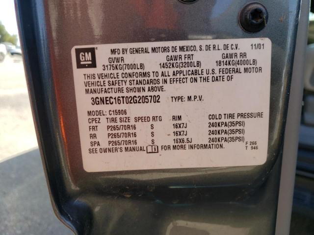 Photo 10 from auction – 2002 CHEVROLET SUBURBAN C with VIN 3GNEC16T02G205702