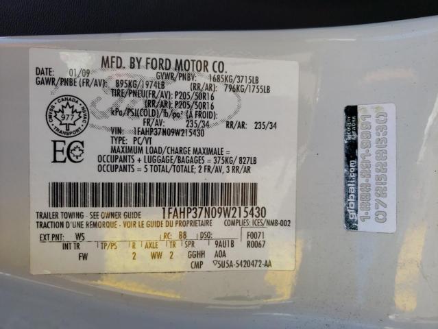 Photo 10 from auction – 2009 FORD FOCUS SEL with VIN 1FAHP37N09W215430