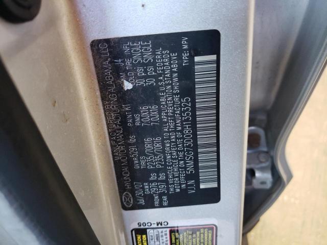 Photo 10 from auction – 2008 HYUNDAI SANTA FE G with VIN 5NMSG73D08H135325