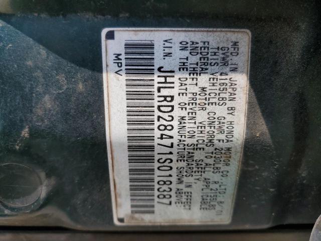 Photo 10 from auction – 2001 HONDA CR-V LX with VIN JHLRD28471S018387