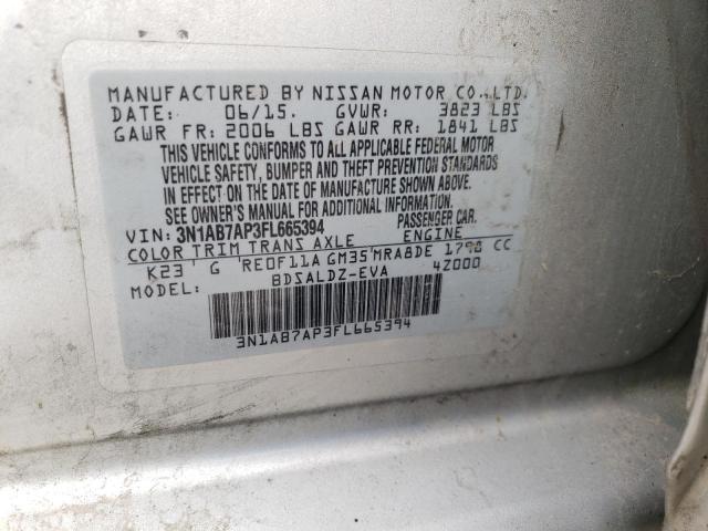 Photo 10 from auction – 2015 NISSAN SENTRA S with VIN 3N1AB7AP3FL665394