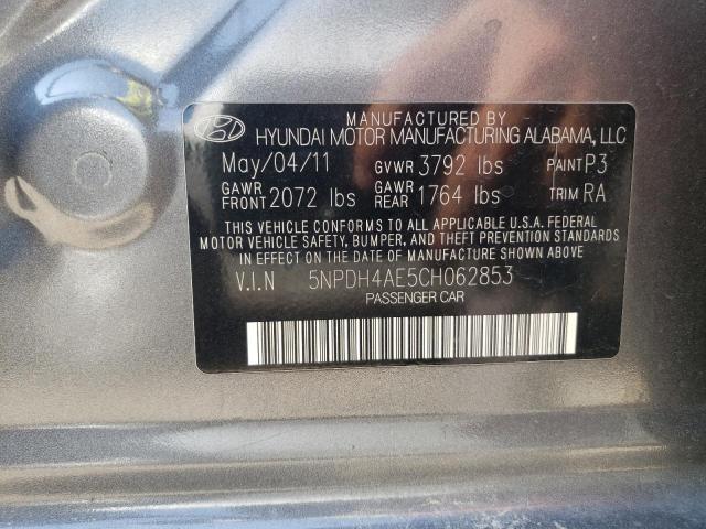 Photo 10 from auction – 2012 HYUNDAI ELANTRA GL with VIN 5NPDH4AE5CH062853