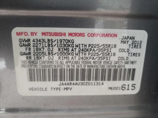 Photo 10 from auction – 2012 MITSUBISHI OUTLANDER with VIN JA4AR4AU3CZ011314