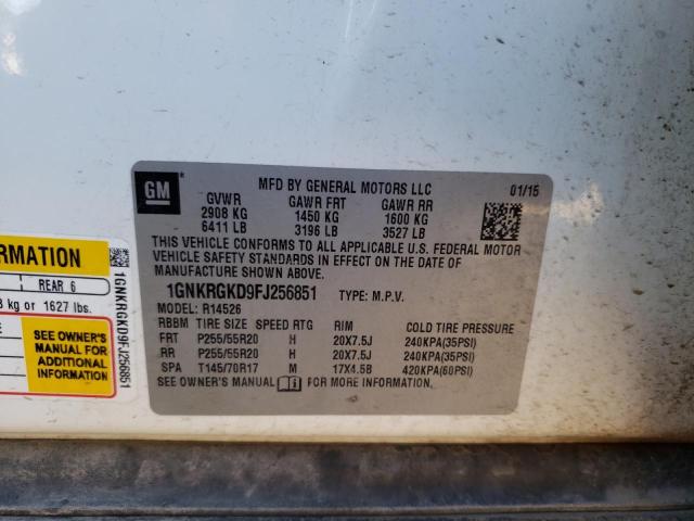 Photo 10 from auction – 2015 CHEVROLET TRAVERSE L with VIN 1GNKRGKD9FJ256851