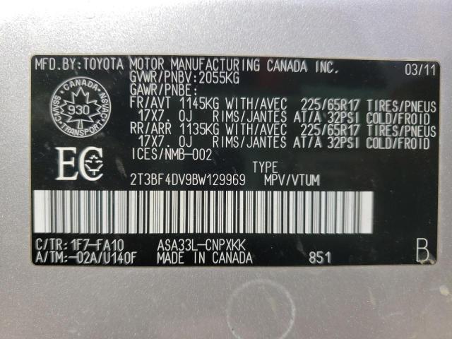 Photo 10 from auction – 2011 TOYOTA RAV4 with VIN 2T3BF4DV9BW129969