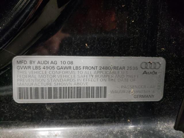 Photo 10 from auction – 2009 AUDI A4 PRESTIG with VIN WAUMF78K59N034916