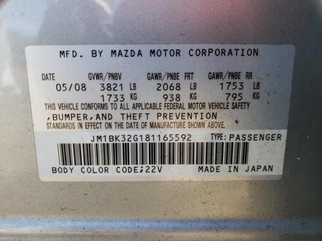 Photo 10 from auction – 2008 MAZDA 3 I with VIN JM1BK32G181165592
