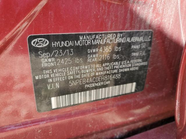 Photo 10 from auction – 2014 HYUNDAI SONATA GLS with VIN 5NPEB4AC0EH816488