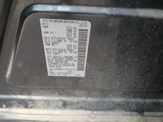 Photo 10 from auction – 2014 NISSAN PATHFINDER with VIN 5N1AR2MNXEC707121