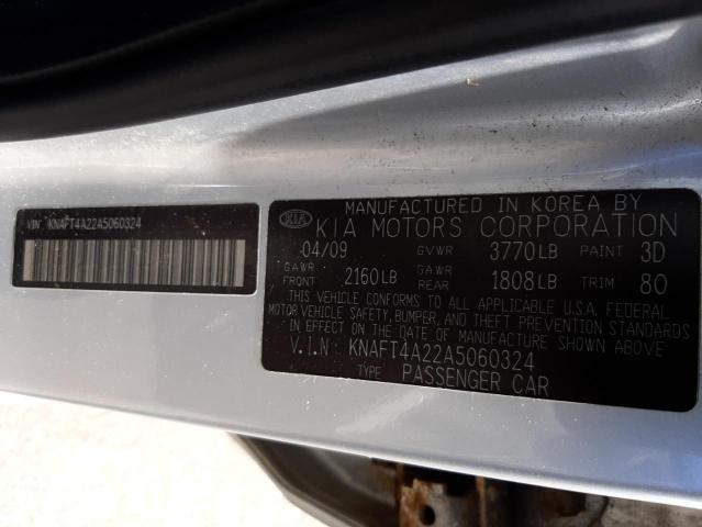 Photo 10 from auction – 2010 KIA FORTE LX with VIN KNAFT4A22A5060324