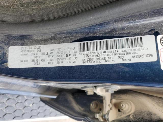 Photo 10 from auction – 2019 RAM 1500 BIG H with VIN 1C6SRFFT0KN830185