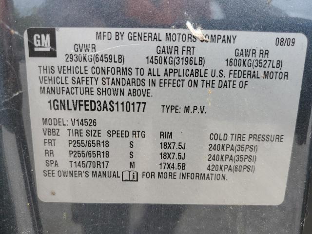 Photo 10 from auction – 2010 CHEVROLET TRAVERSE L with VIN 1GNLVFED3AS110177