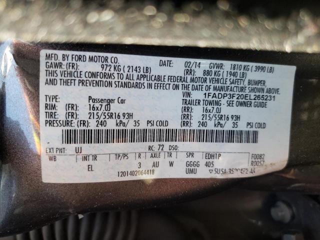 Photo 10 from auction – 2014 FORD FOCUS SE with VIN 1FADP3F20EL265231
