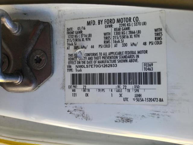 Photo 10 from auction – 2016 FORD TRANSIT CO with VIN NM0LS7E70G1262933