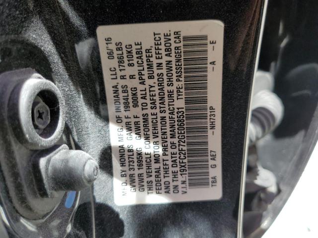 Photo 10 from auction – 2016 HONDA CIVIC EX with VIN 19XFC2F72GE068531