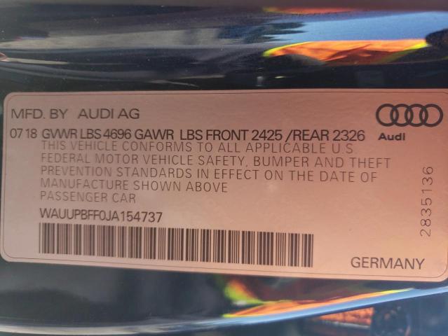 Photo 10 from auction – 2018 AUDI A3 E-TRON with VIN WAUUPBFF0JA154737