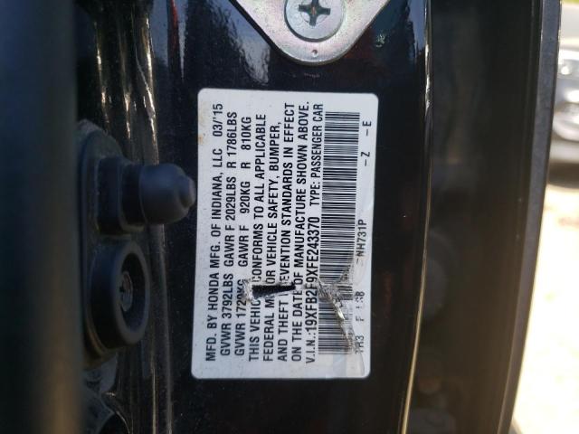 Photo 10 from auction – 2015 HONDA CIVIC EXL with VIN 19XFB2F9XFE243370