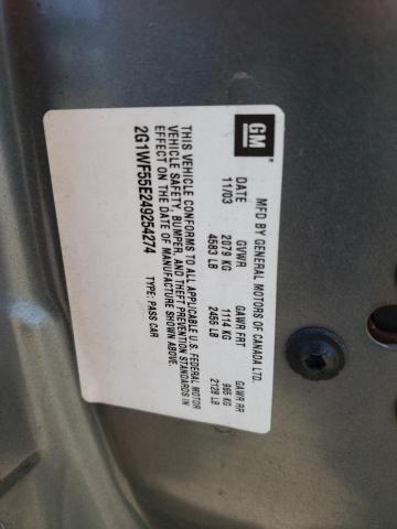 Photo 10 from auction – 2004 CHEVROLET IMPALA with VIN 2G1WF55E249254274