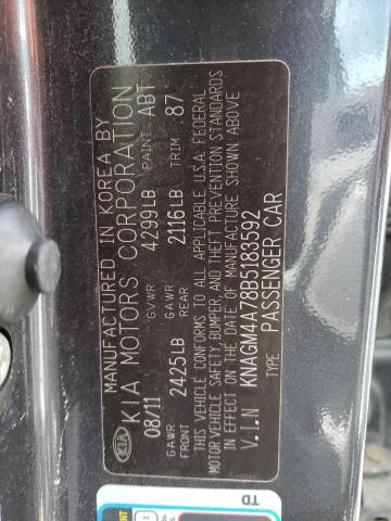 Photo 10 from auction – 2011 KIA OPTIMA LX with VIN KNAGM4A78B5183592