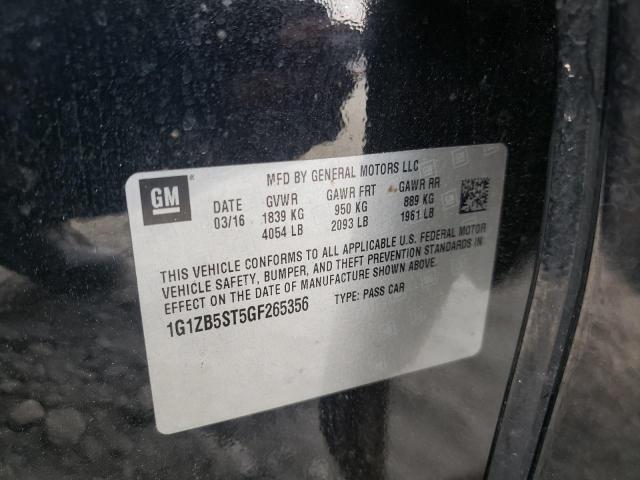 Photo 10 from auction – 2016 CHEVROLET MALIBU LS with VIN 1G1ZB5ST5GF265356