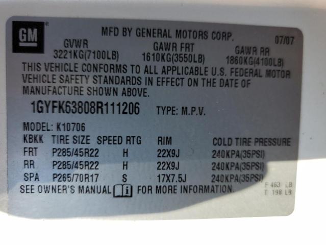 Photo 10 from auction – 2008 CADILLAC ESCALADE L with VIN 1GYFK63808R111206