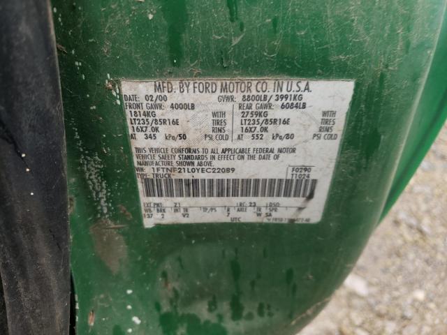 Photo 10 from auction – 2000 FORD F250 SUPER with VIN 1FTNF21L0YEC22089