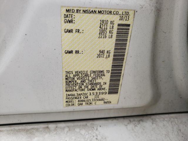 Photo 10 from auction – 2014 NISSAN ALTIMA 2.5 with VIN 1N4AL3AP2EC153399