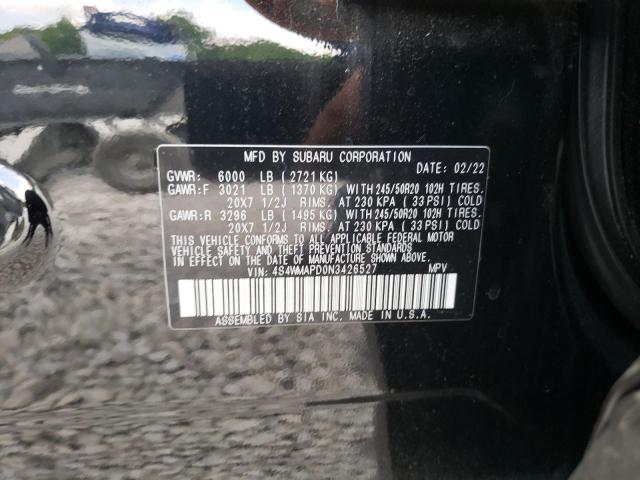 Photo 10 from auction – 2022 SUBARU ASCENT LIM with VIN 4S4WMAPD0N3426527