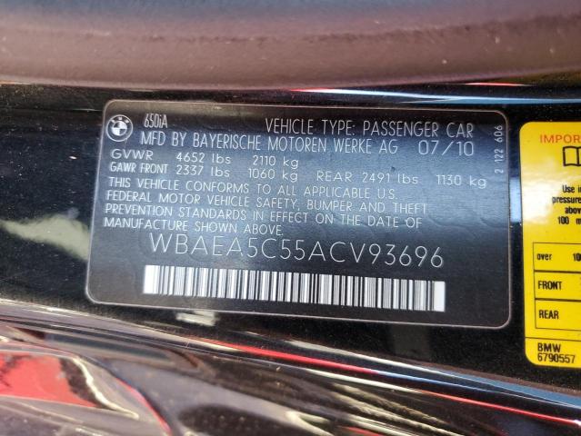 Photo 10 from auction – 2010 BMW 650 I with VIN WBAEA5C55ACV93696