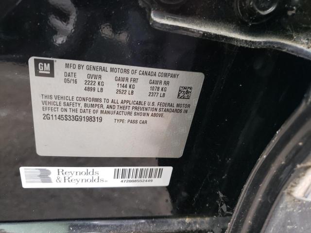 Photo 10 from auction – 2016 CHEVROLET IMPALA LTZ with VIN 2G1145S33G9198319