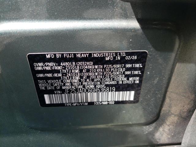 Photo 10 from auction – 2016 SUBARU FORESTER 2 with VIN JF2SJADC6GH536819