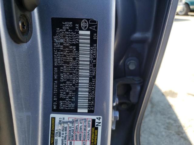 Photo 10 from auction – 2005 TOYOTA COROLLA MA with VIN 2T1KR32E25C329207
