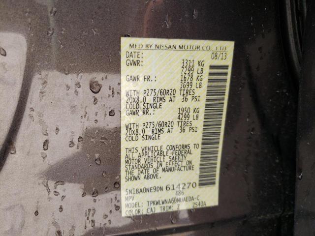 Photo 10 from auction – 2013 NISSAN ARMADA PLA with VIN 5N1BA0NE9DN614270