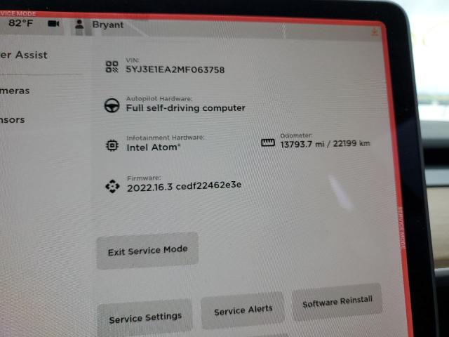 Photo 8 from auction – 2021 TESLA MODEL 3 with VIN 5YJ3E1EA2MF063758
