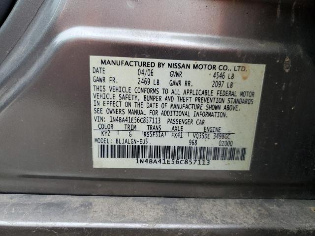 Photo 10 from auction – 2006 NISSAN MAXIMA SE with VIN 1N4BA41E56C857113