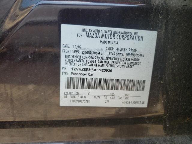 Photo 10 from auction – 2010 MAZDA 6 I with VIN 1YVHZ8BH6A5M20936