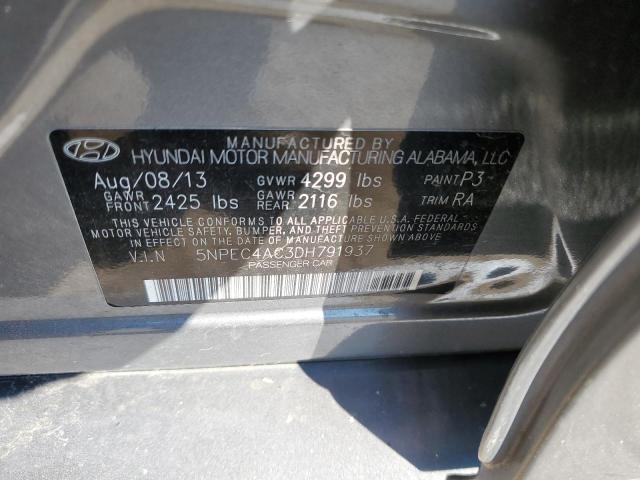 Photo 10 from auction – 2013 HYUNDAI SONATA SE with VIN 5NPEC4AC3DH791937