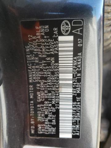 Photo 10 from auction – 2012 TOYOTA COROLLA BA with VIN 2T1BU4EE4CC795928