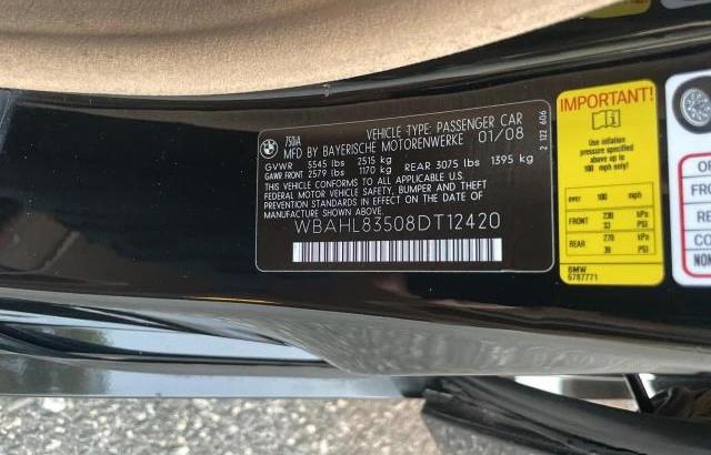 Photo 10 from auction – 2008 BMW 750 I with VIN WBAHL83508DT12420