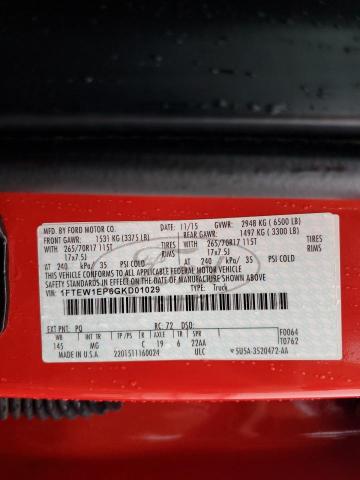 Photo 10 from auction – 2016 FORD F150 SUPER with VIN 1FTEW1EP6GKD01029