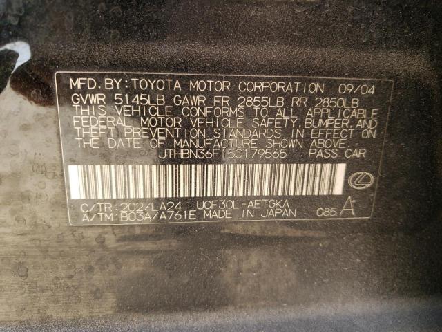 Photo 10 from auction – 2005 LEXUS LS 430 with VIN JTHBN36F150179565