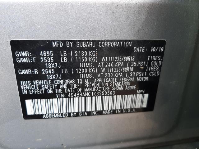 Photo 10 from auction – 2019 SUBARU OUTBACK 2. with VIN 4S4BSANC1K3250503