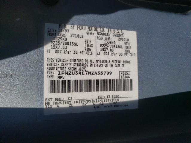 Photo 10 from auction – 1998 FORD EXPLORER with VIN 1FMZU34E7WZA55709