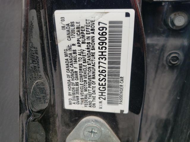 Photo 10 from auction – 2003 HONDA CIVIC EX with VIN 2HGES26773H590697