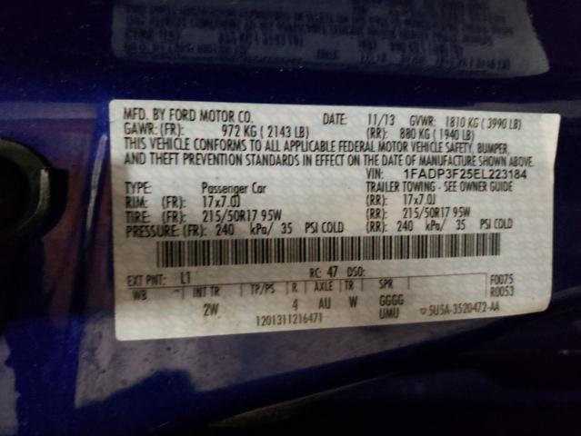 Photo 10 from auction – 2014 FORD FOCUS with VIN 1FADP3F25EL223184