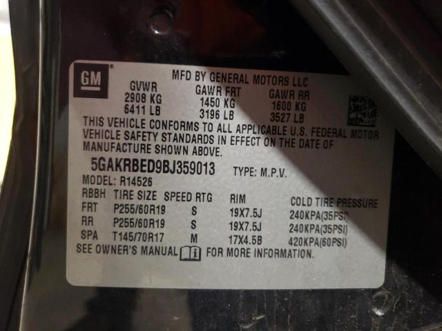 Photo 10 from auction – 2011 BUICK ENCLAVE CX with VIN 5GAKRBED9BJ359013