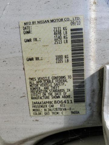 Photo 10 from auction – 2011 NISSAN MAXIMA S with VIN 1N4AA5AP4BC806411